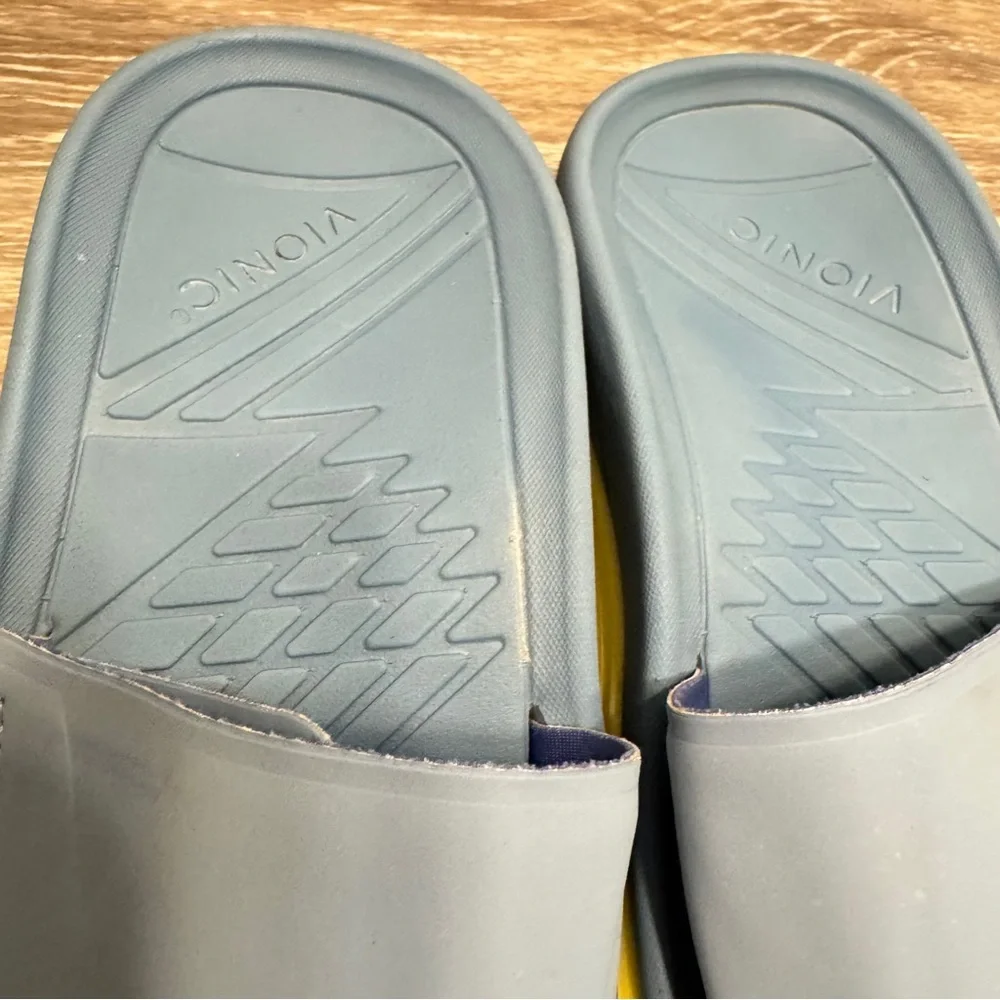 Vionic REJUVENATE RECOVERY SANDAL Slide  Womens 6 Light Blue Yellow‎ Sole - Picture 2 of 14